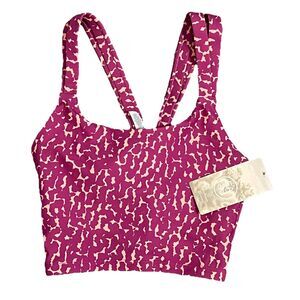 Sage Collective Sport Bra Running Workout Gym Rain Spot Purple Orchid NWT $60 XS